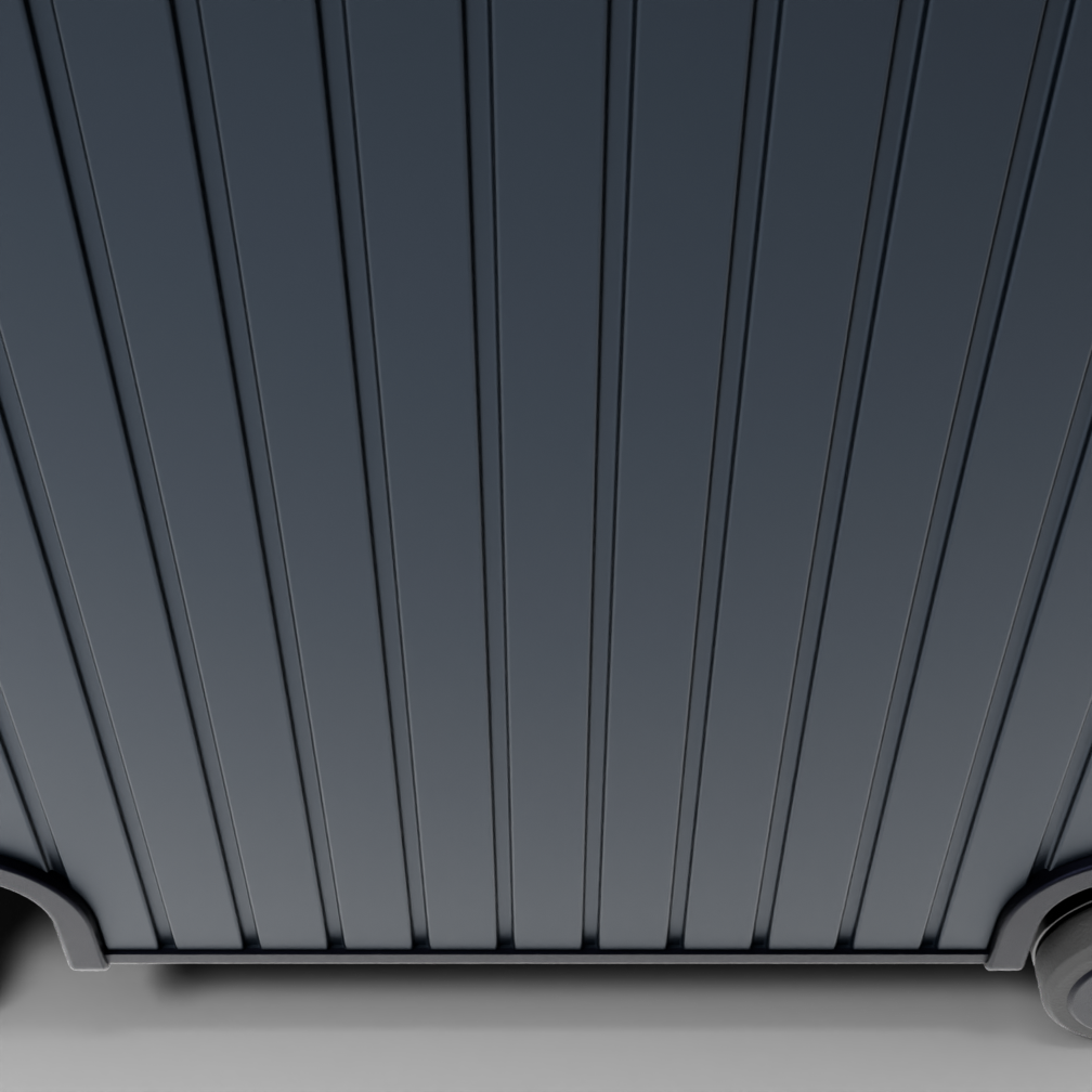 Close-up of the ribbed polycarbonate shell panel